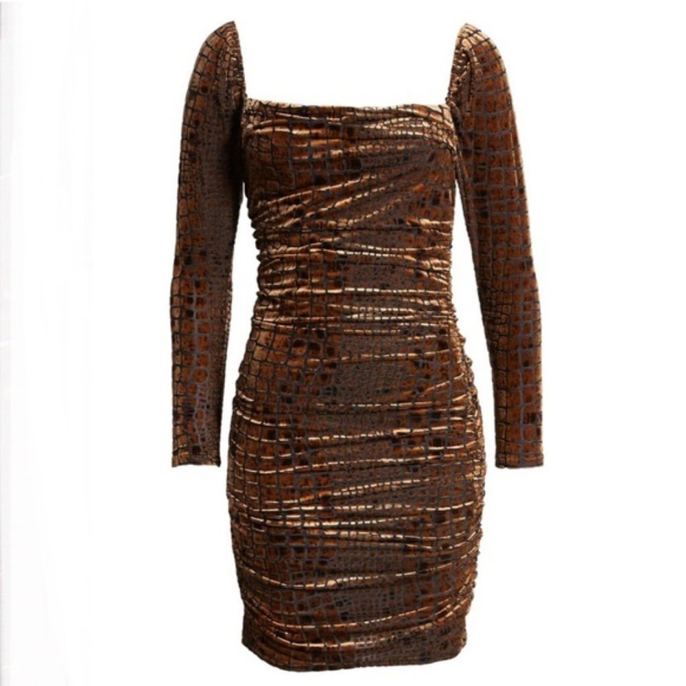 Leith mini stretchy velvet mini dress - Picture 2 of 8